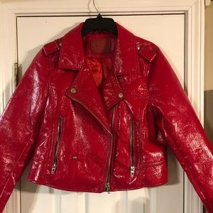 Blank NYC red patent leather jacket